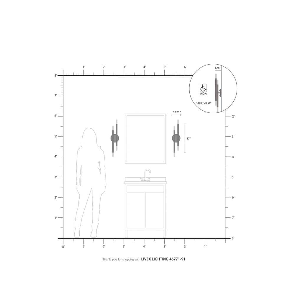 Soho Brushed Nickel 4-Light ADA Compliant Wall Sconce