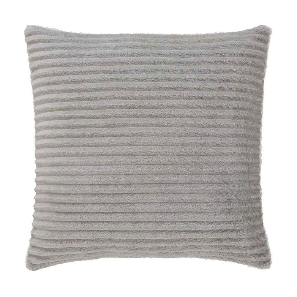 Emmett Light Grey Polyester Solid 20 in. Square Decorative Throw Pillow 20 