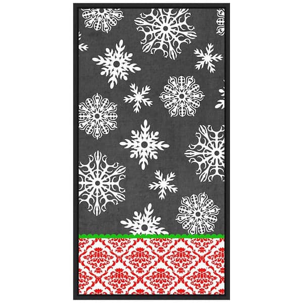 Amanti Art 14 in. W x 26.5 in. H Let it Snow Collection B Christmas Holiday Framed Canvas Box Wall Art