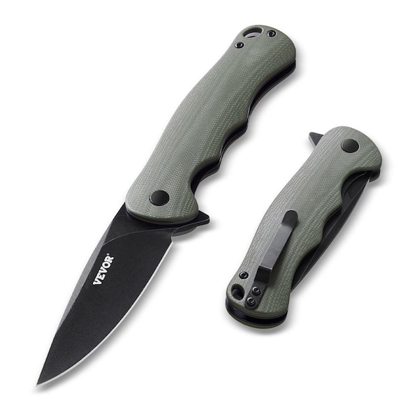 Folding Pocket Knife, 3.5 in. /8.8 cm D2 Steel Blade, G10 Handle Small EDC Knife, Sharp Hiking Knife, 3.84 oz. /0.1 kg