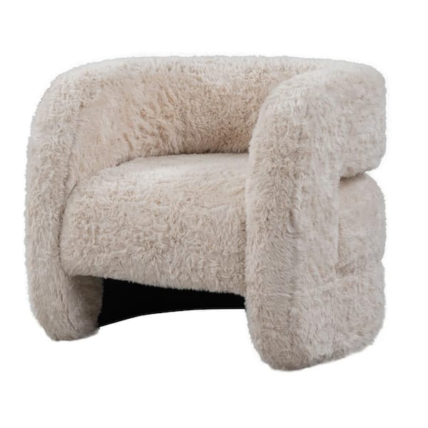 Ciel Beige Polyester Accent Chair