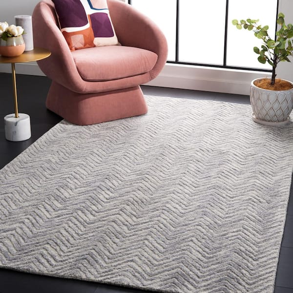 Metro 8 ft. x 10 ft. Silver Marle Chevron Area Rug