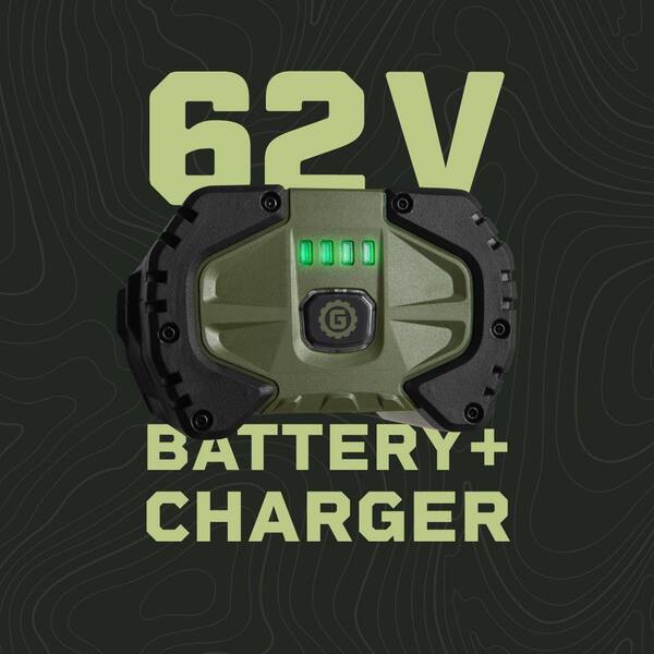 Green Machine GMLB6200 62V Cordless Axial Blower Variable Speed Brushless Motor, 123 MPH Max air speed, 655 CFM, 4 Ah Battery & Rapid Charger - 3