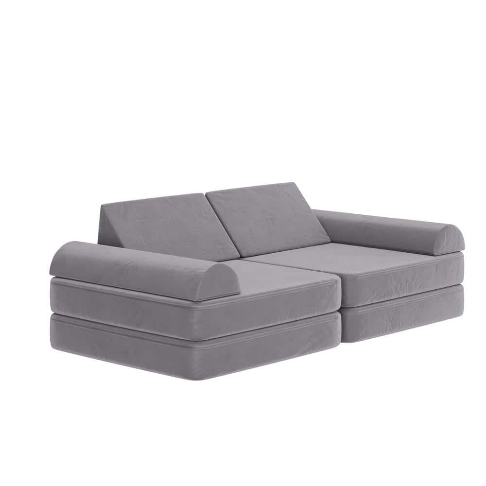 Carnegy Avenue Marlowe Gray Folding Upholstered 56 in