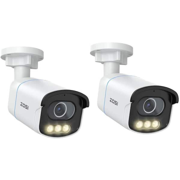 C186 5MP 3K POE Outdoor Hardwired Home Security Camera, Aurora Lux Color Night Vision 2-Pack