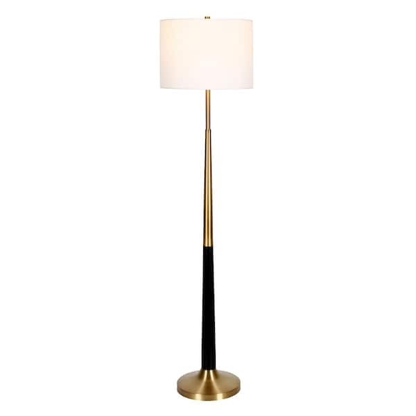 Meyer&Cross Lyon 60 in. 2-Tone Brushed Brass and Matte Black Floor