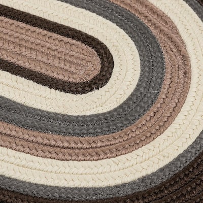 Frontier 8 ft. x 8 ft. Brown Round Braided Area Rug
