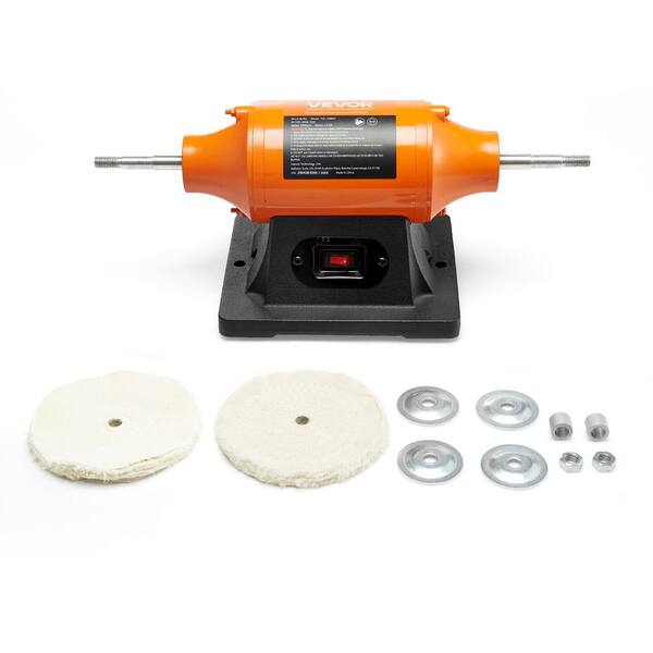 1/2HP Bench Buffer Polisher, 6 in. Bench Polishing Buffing Machine, 3450RPM Single Speed Benchtop Polisher