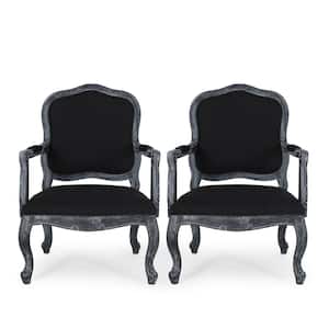 Joni Black and Gray Upholstered Dining Armchair (Set of 2)