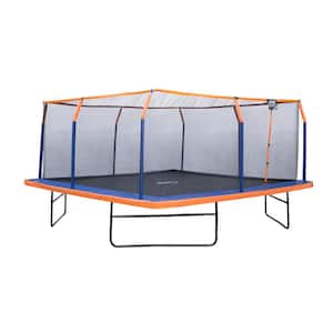 Machrus Upper Bounce 16 x 16 ft. Square Trampoline Set with Premium TopRing Enclosure and Safety Pad