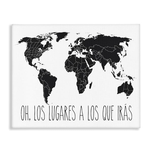 Stupell Industries Places to Go Translation by Lettered and Lined Gallery Wrapped Unframed Typography Graphic Art Print 30 in. x 40 in.