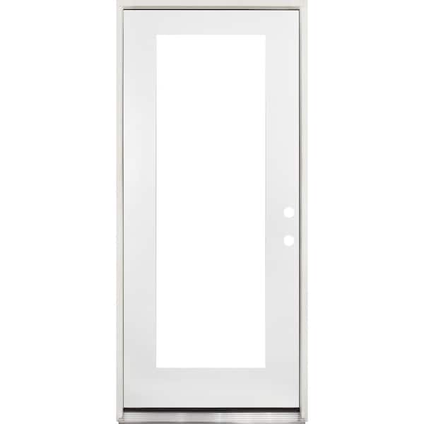 Steves & Sons 32 in. x 80 in. Reliant Series Full Lite Left Hand Primed Fiberglass Prehung Front Door
