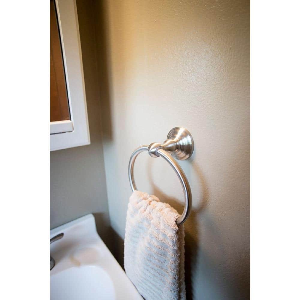 Satin Nickel Wall Mounted Towel Ring with Brass and Zinc