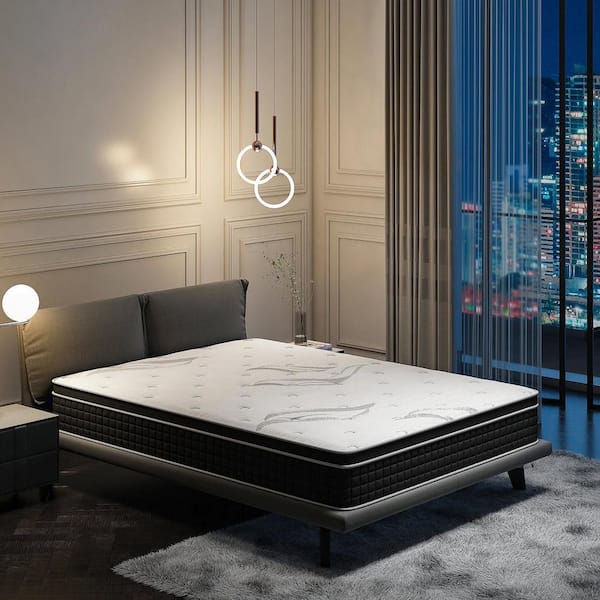 Crystli King Medium Gel Memory Foam 12 in. Hybrid Mattress Bed-in-a-Box Mattresses, Oeko-Tex Standard 100-Certification