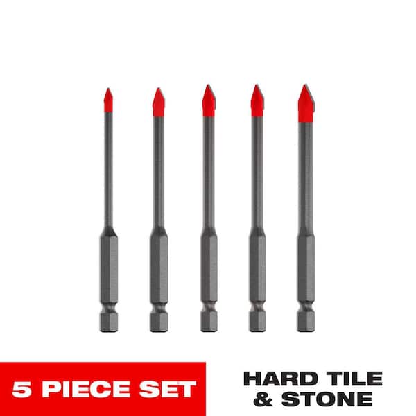 Hard Tile And Stone Carbide Tipped Drill Bit Set (5-Pieces)