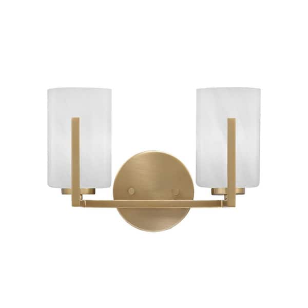 Unbranded Cottonwood 12.75 in. 2-Light New Age Brass Vanity Light