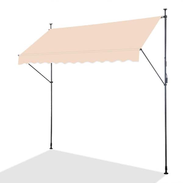 9.8 ft. Metal Manual Patio Retractable Awning (47 in. Projection)