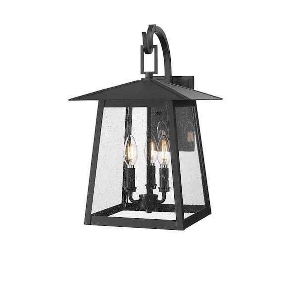 Filament Design Rainer 19 in. Black Outdoor Hardwired Wall Sconce with no bulbs included