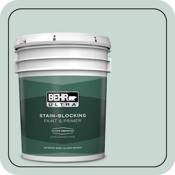 BEHR ULTRA 5 gal. #480E-2 Tide Pools Extra Durable Semi-Gloss Enamel Interior Paint & Primer