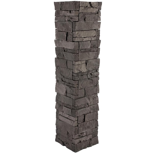 GenStone Stacked Stone 11.25 in. x 48 in. Iron Ore Faux Pillar Panel Siding