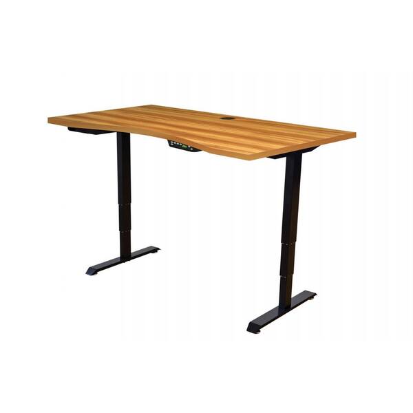 Canary Light Brown and Black Adjustable Height Desk