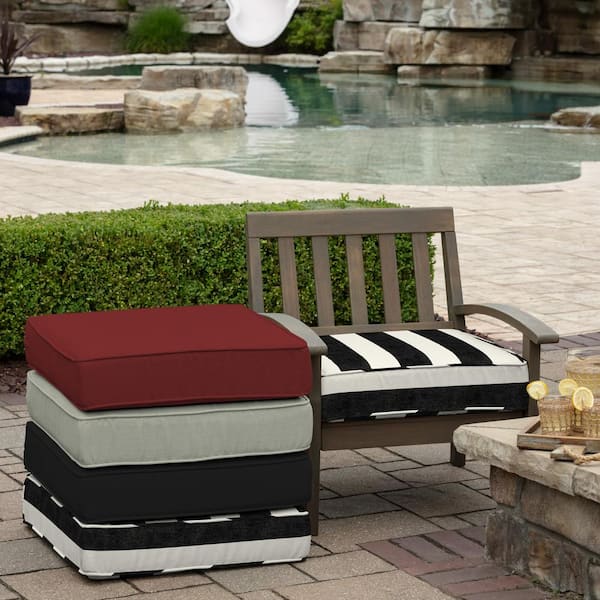 43 x24 ProFoam Outdoor Plush Deep Seat Cushion Set Cabana Black - Arden  Selections