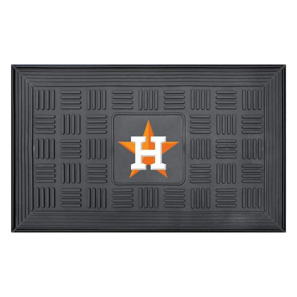MLB Houston Astros Black 19 in. x 30 in. Vinyl Indoor/Outdoor Door Mat