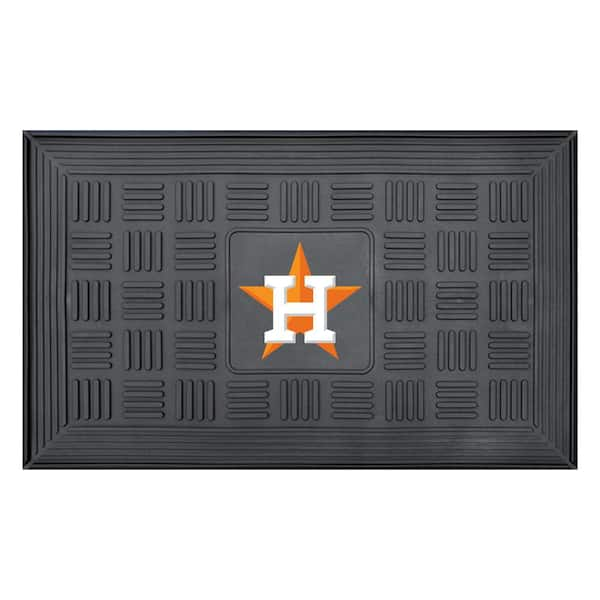 FANMATS MLB Houston Astros Black 19 in. x 30 in. Vinyl Indoor/Outdoor Door Mat