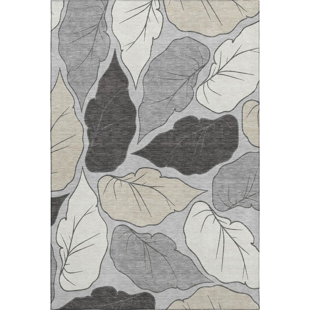 Mayfield Premium Machine Washable Abstract AMF2348 Silver 5 ft. x 7 ft. 6 in. Area Rug price history on PriceWatchPro