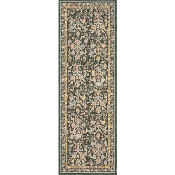 Norisse Traditional Green 3 ft. x 8 ft. Outdoor Runner Rug