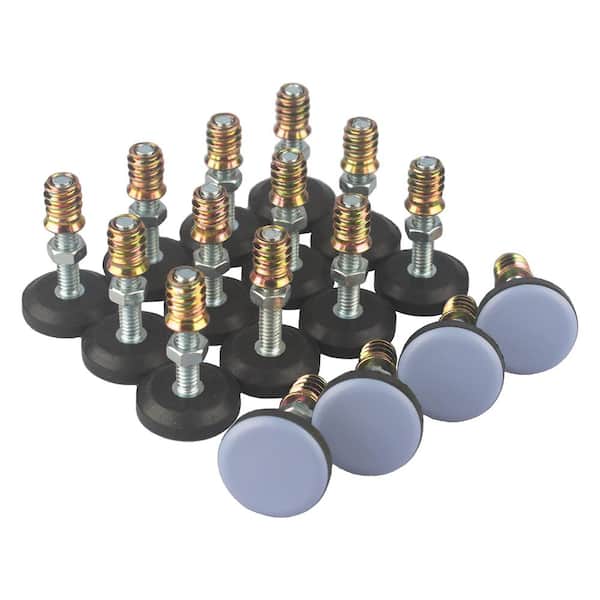 Angel Sar Furniture Leveler with Threaded Shank Adjust Pads, 28 mm Base 1/4-20 (16-Pack)