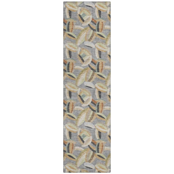Chantille Machine Washable Indoor/Outdoor Abstract ACN2454 Gray 2 ft. x 7 ft. Runner Rug
