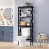 cadeninc 25 in. W x 64 in. H x 11 in. D Black Over-the-Toilet Bathroom  Organizer Space Saver with 3-Shelf EBE-LQW5-6562 - The Home Depot