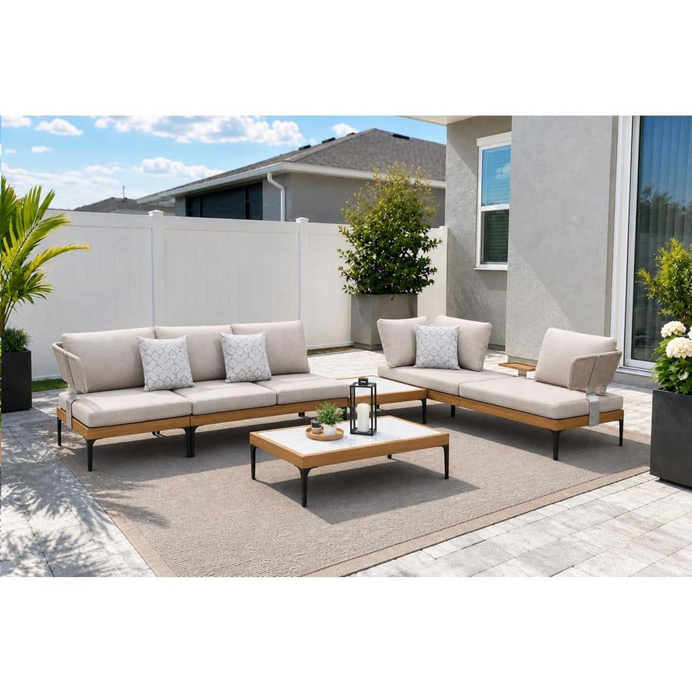 PURPLE LEAF 5 Pieces Patio Conversation Furniture Sets with