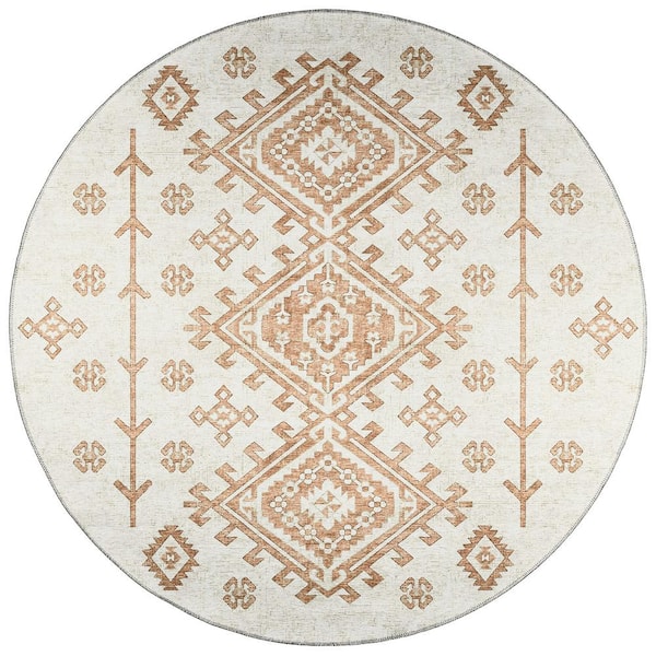 Addison Rugs Bravado Red 8 ft. x 8 ft. Geometric Indoor/Outdoor Washable Area Rug