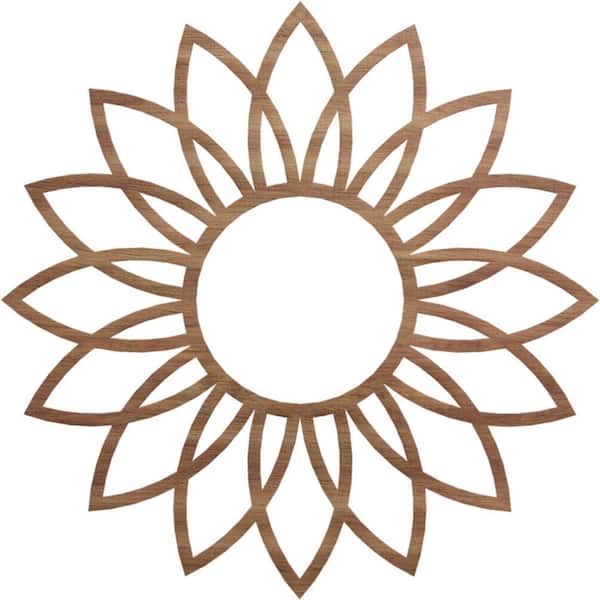 Ekena Millwork 32 in. x 10.375 in. x 0.25 in. Wood Medallion Moulding