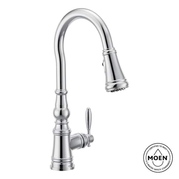 Weymouth Single Handle Pull-Down Sprayer Kitchen Faucet with Optional 3- in -1 Water Filtration in Chrome