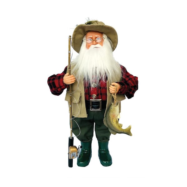 Santa's Workshop 15 in. Bass Fishing Claus