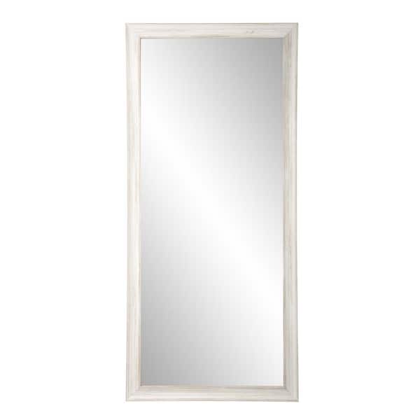 BrandtWorks Medium White Wood Farmhouse Mirror (31.5 in. H X 65.5 in. W)