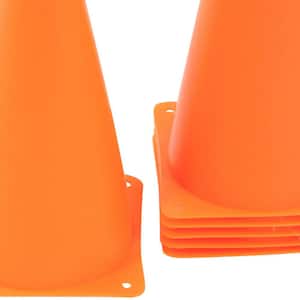 9 in. Plastic Sports Training Cones (Orange, Set of 6)
