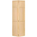 24 in. x 80 in. 24 in. Clear 6-Panel Solid Core Unfinished Wood Interior Closet Bi-Fold Door