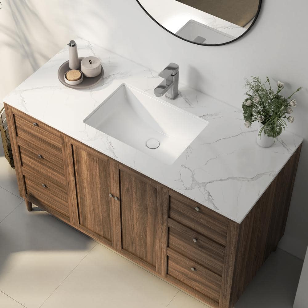 Denbigh 21'' White Ceramic Rectangular Undermount Sink