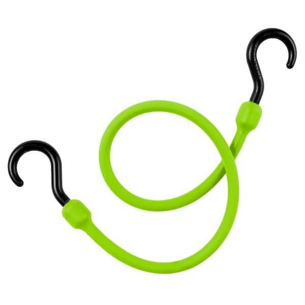 The Perfect Bungee 48 in. Green Easy Stretch Cord Nylon Hook Ends