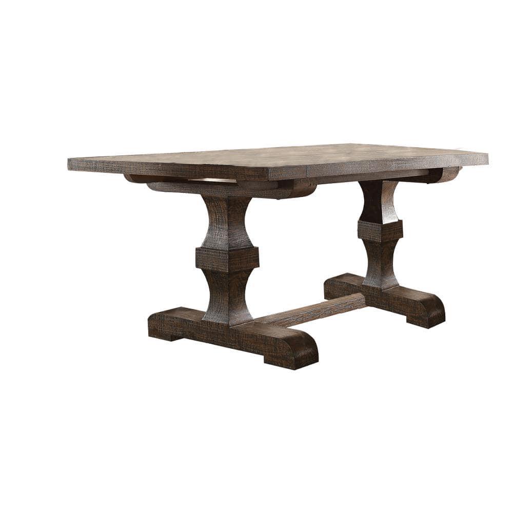 Landon Salvage Brown Extending Dining Table with Trestle Base