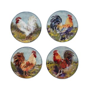 Rooster Meadow Assorted Colors Salad Plates (Set of 4)