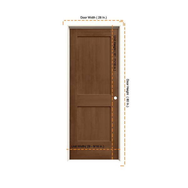 JELD-WEN 28 in. x 80 in. Monroe Hazelnut Stain Left-Hand Molded