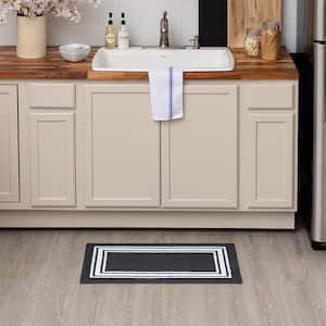 Simple Frame Charcoal 18 in. x 30 in. Indoor Comfort Kitchen Mat