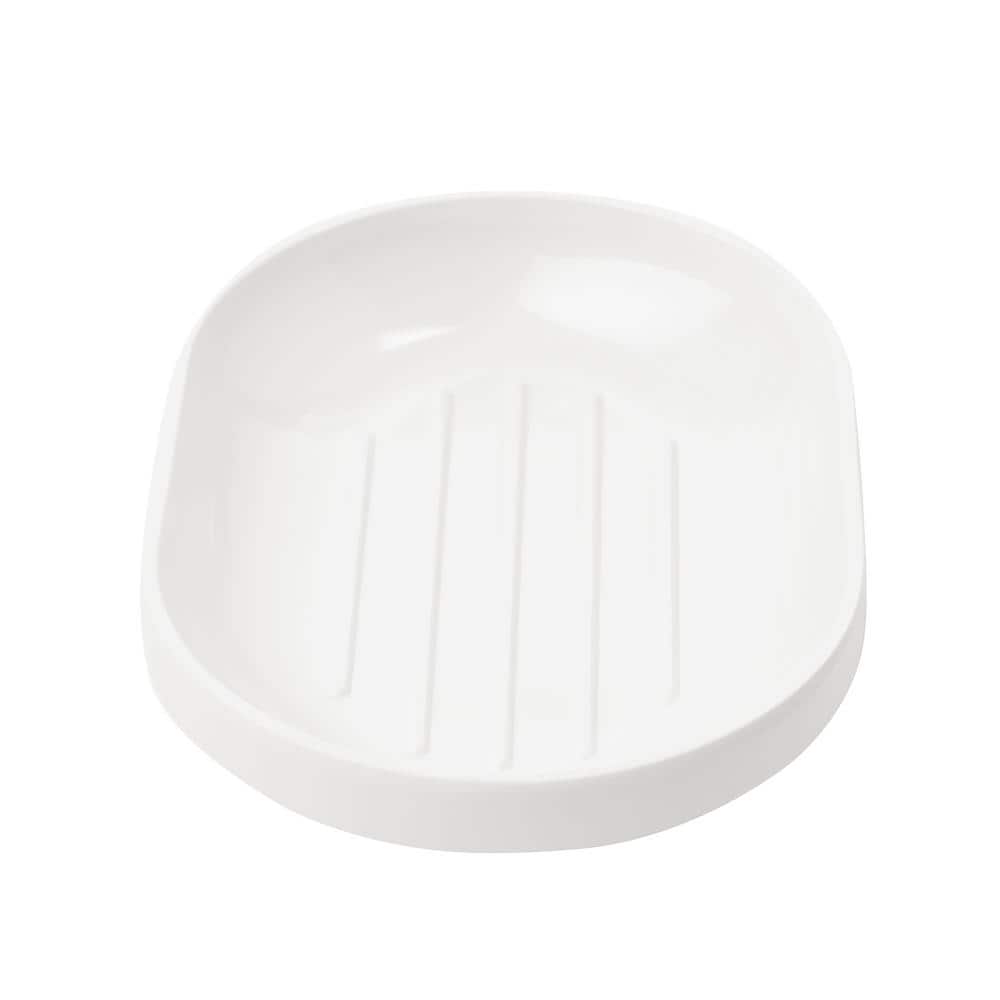 White Glossy Melamine Bathroom Soap Dish