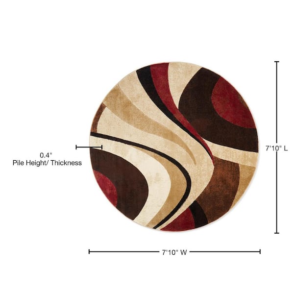 Home Dynamix Slade Contemporary Abstract Area Rug, Brown/red, 7'10