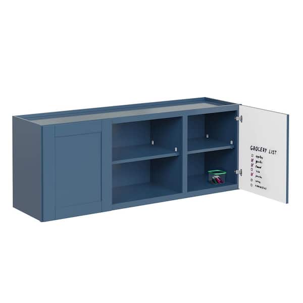 Richmond Valencia Blue 23 in. H x 60 in. W x 12 in. D Plywood Laundry Room Wall Cabinet with 3 Shelves